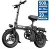 Aairsk 500w 15AH E Bike 14 Inch E-Bike 3 Speeds City Road Adults Folding Fat Bike Electric Dirt Ebike Bike US Foldable Stock