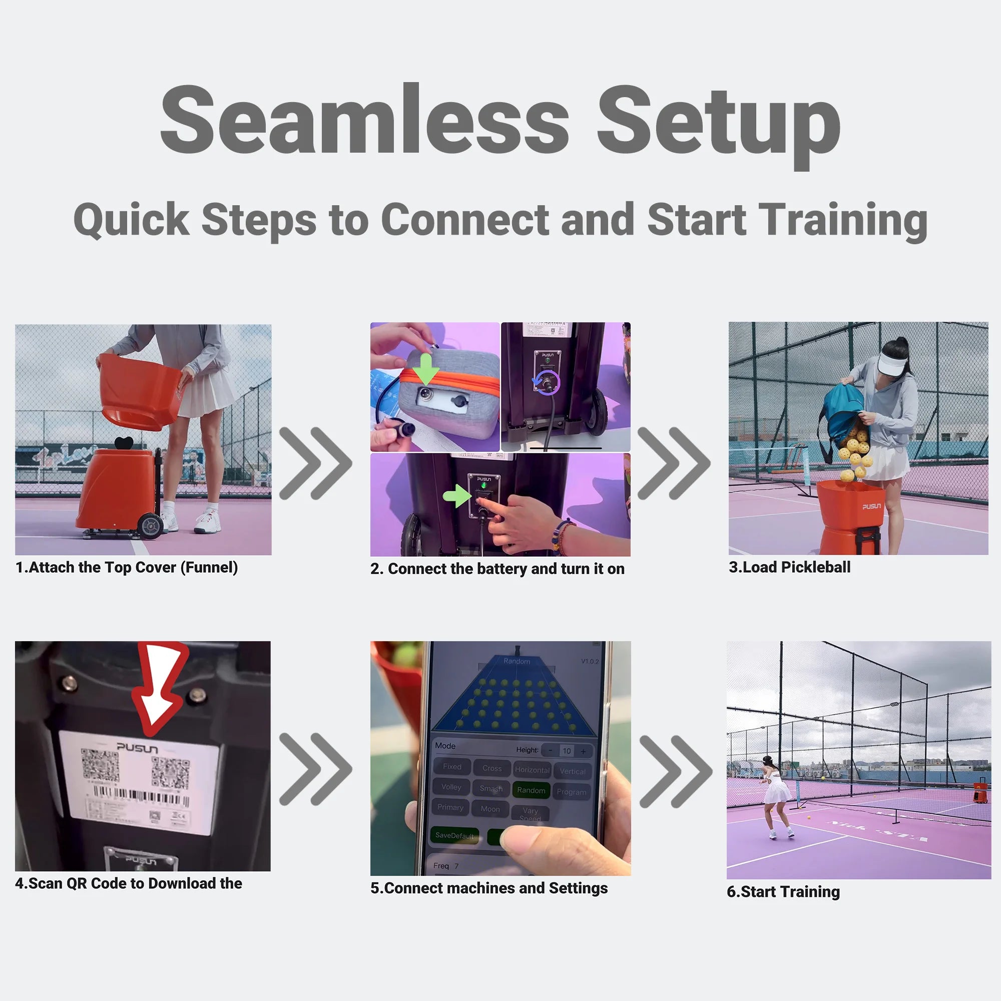 New Arrival Pickleball Ball Serve Machine With 100-Ball Capacity and APP Remote Control for Training Advanced Pickleball Machine