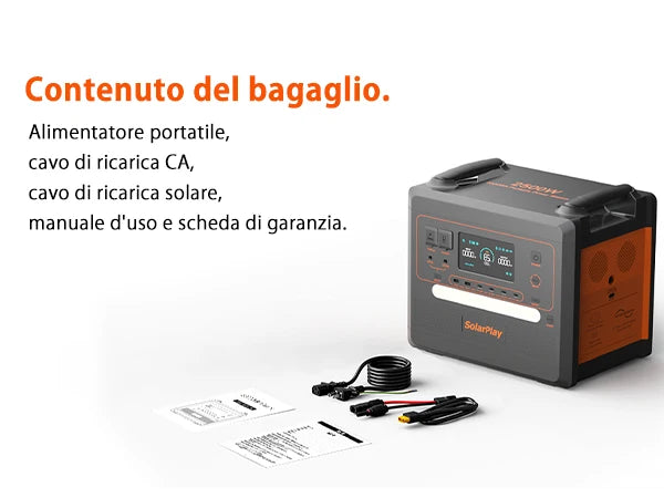 SOLARPLAY Portable Power Station 2500W, Solar Generator for Camping, RVing, Emergency Power Outage, Outdoor Power Banks