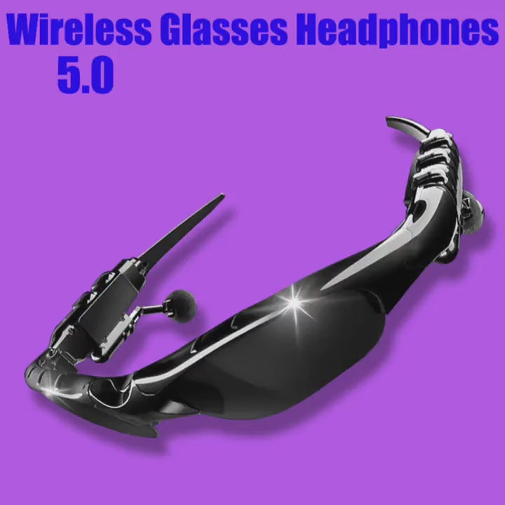 2in 1 Wireless Glasses Headphones, Fashion Glasses Earphone, Wireless Headset with Mic